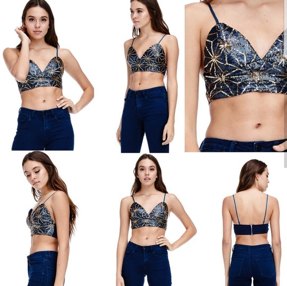 Sequin party bralette crop top NWT - Picture 1 of 2